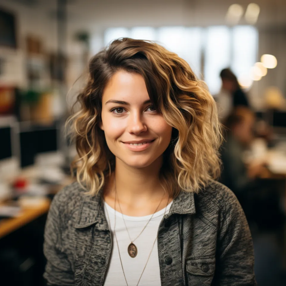 Portrait entrepreneure souriante